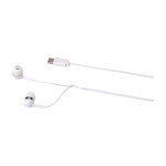 Auriculares confortáveis tipo-C com caixa de plástico reciclado cor branco vista detalhe 1