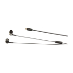 Auriculares tipo-C de cabo com som de alta qualidade e microfone cor preto vista detalhe 1
