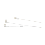 Auriculares tipo-C de cabo com som de alta qualidade e microfone cor branco vista detalhe 1
