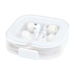 Auriculares tipo-C de cabo com som de alta qualidade e microfone cor branco segunda vista