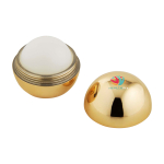 Bálsamo labial de baunilha com embalagem exterior brilhante FPS15 cor amarelo vista impressão tampografia
