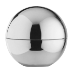 Bálsamo labial de baunilha com embalagem exterior brilhante FPS15 cor prateado segunda vista frontal