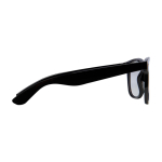 Óculos de sol de plástico reciclado com lentes de vidro acrílico cor preto segunda vista com lateral