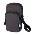 Bolsa para telemóvel de poliéster reciclado com correias ajustáveis cor cinzento-escuro