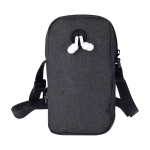 Bolsa para telemóvel de poliéster reciclado com correias ajustáveis cor cinzento-escuro segunda vista traseira