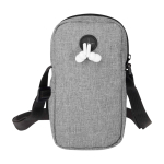 Bolsa para telemóvel de poliéster reciclado com correias ajustáveis cor cinzento mesclado segunda vista traseira