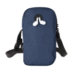 Bolsa para telemóvel de poliéster reciclado com correias ajustáveis cor azul-marinho segunda vista traseira