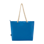 Saco de praia de poliéster reciclado com asas de cordão 23 L cor azul real segunda vista traseira