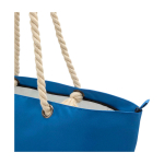Saco de praia de poliéster reciclado com asas de cordão 23 L cor azul real vista detalhe 1