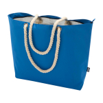 Saco de praia de poliéster reciclado com asas de cordão 23 L cor azul real segunda vista