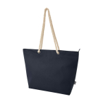 Saco de praia de poliéster reciclado com asas de cordão 23 L cor azul-marinho