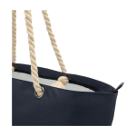 Saco de praia de poliéster reciclado com asas de cordão 23 L cor azul-marinho vista detalhe 1
