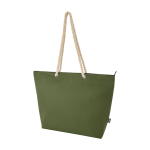 Saco de praia de poliéster reciclado com asas de cordão 23 L cor verde oliva