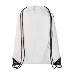 Mochila de cordão non-woven duradouro e resistente ao rasgo 5 L cor branco terceira vista frontal