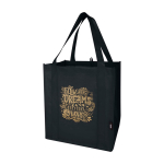 Saco multiusos de poliéster reciclado com base de apoio 29 L cor preto vista impressão serigrafia