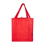 Saco multiusos de poliéster reciclado com base de apoio 29 L cor vermelho terceira vista frontal