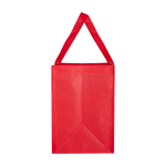 Saco multiusos de poliéster reciclado com base de apoio 29 L cor vermelho vista lateral