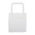 Saco multiusos de poliéster reciclado com base de apoio 29 L cor branco segunda vista traseira