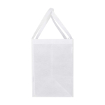 Saco multiusos de poliéster reciclado com base de apoio 29 L cor branco vista lateral