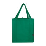 Saco multiusos de poliéster reciclado com base de apoio 29 L cor verde terceira vista frontal
