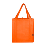 Saco multiusos de poliéster reciclado com base de apoio 29 L cor cor-de-laranja terceira vista frontal