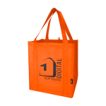 Saco multiusos de poliéster reciclado com base de apoio 29 L cor cor-de-laranja vista impressão serigrafia