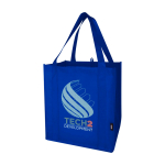 Saco multiusos de poliéster reciclado com base de apoio 29 L cor azul real vista impressão serigrafia