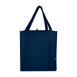 Saco multiusos de poliéster reciclado com base de apoio 29 L cor azul-marinho terceira vista frontal