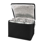 Saco térmico de non-woven reciclado para 6 latas e capacidade 4 L cor preto