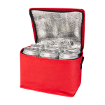 Saco térmico de non-woven reciclado para 6 latas e capacidade 4 L cor vermelho