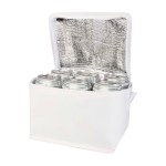 Saco térmico de non-woven reciclado para 6 latas e capacidade 4 L cor branco