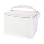 Saco térmico de non-woven reciclado para 6 latas e capacidade 4 L cor branco segunda vista