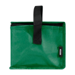 Saco térmico de non-woven reciclado para 6 latas e capacidade 4 L cor verde vista lateral