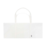 Saco de mão extragrande de poliéster reciclado com asas 65 L cor branco segunda vista frontal