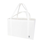 Saco de mão extragrande de poliéster reciclado com asas 65 L cor branco