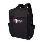 Mochila de poliéster reciclado com compartimento para portátil 15'' cor cinzento-escuro vista impressão transfer