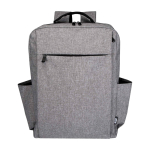 Mochila de poliéster reciclado com compartimento para portátil 15'' cor cinzento mesclado segunda vista frontal