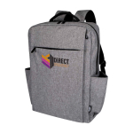 Mochila de poliéster reciclado com compartimento para portátil 15'' cor cinzento mesclado vista impressão transfer
