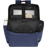 Mochila de poliéster reciclado com compartimento para portátil 15'' cor azul mesclado segunda vista