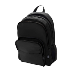 Mochila para portátil de poliéster reciclado com bolso para PC 15'' cor preto terceira vista