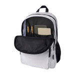 Mochila para portátil de poliéster reciclado com bolso para PC 15'' cor cinzento quarta vista