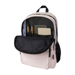 Mochila para portátil de poliéster reciclado com bolso para PC 15'' cor marfim quarta vista