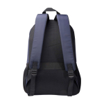 Mochila para portátil de poliéster reciclado com bolso para PC 15'' cor azul-marinho segunda vista traseira