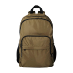 Mochila para portátil de poliéster reciclado com bolso para PC 15'' cor verde-escuro segunda vista frontal