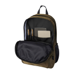 Mochila para portátil de poliéster reciclado com bolso para PC 15'' cor verde-escuro quarta vista