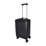 Trolley de cabine de plástico reciclado com compartimento PC 20'' cor preto vista impressa logo 2
