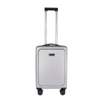 Trolley de cabine de plástico reciclado com compartimento PC 20'' cor prateado segunda vista frontal