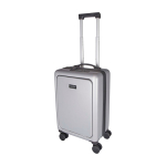 Trolley de cabine de plástico reciclado com compartimento PC 20'' cor prateado vista impressa logo 2