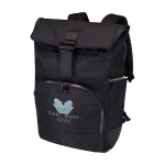 Mochila de viagem com cobertura enrolável e vários bolsos PC 15'' cor preto vista impressão transfer