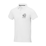 Polo de manga curta, algodão piqué, homem 200 g/m2 Elevate Life cor branco vista impressão serigrafia